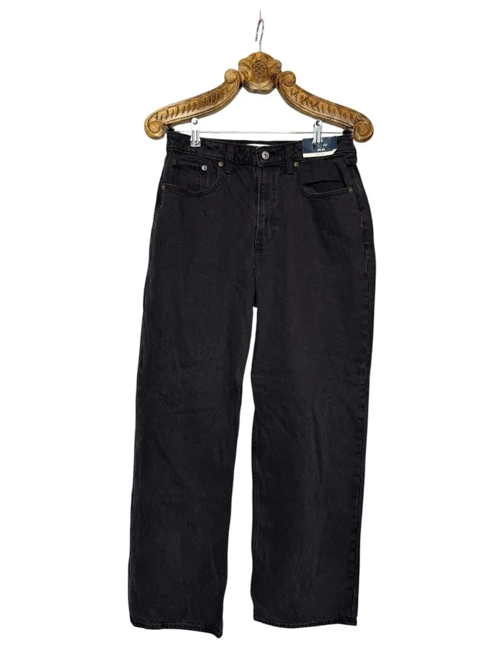 Abercrombie and Fitch Jeans The Loose High Rise Straight Leg Curve Love Black 6